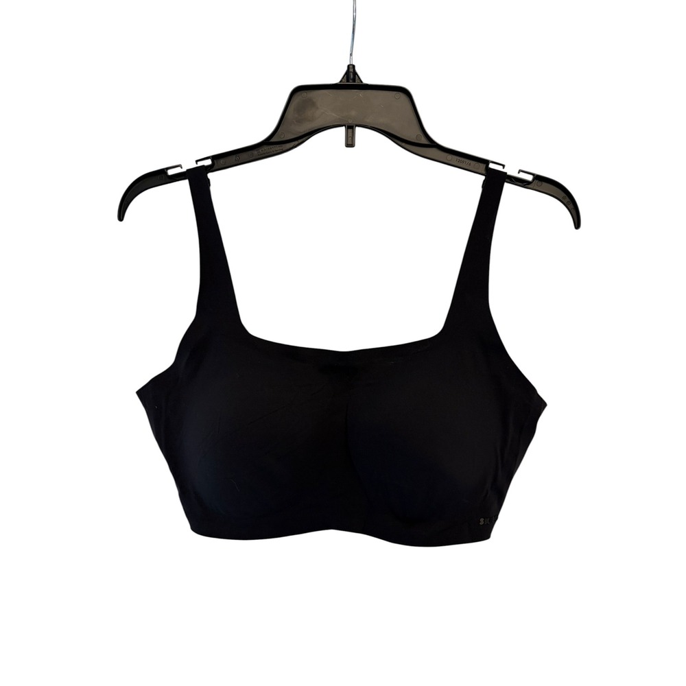SKIMS Fits Everybody Scoop Neck Bra Onyx Black XL Seamless Adjustable Straps